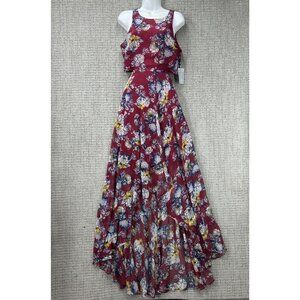 Ali & Jay Maxi Dress Womens Size M Multicolor Bohemian Rhapsody Floral Cut Out